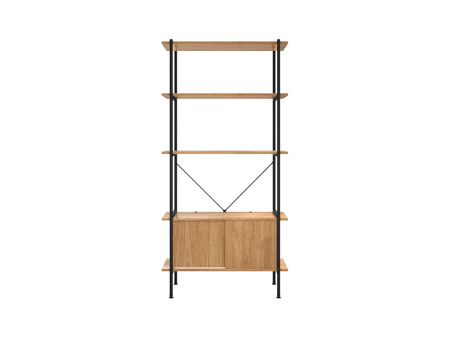 5-laags legkast 80x40x163cm Staal bewerkt hout