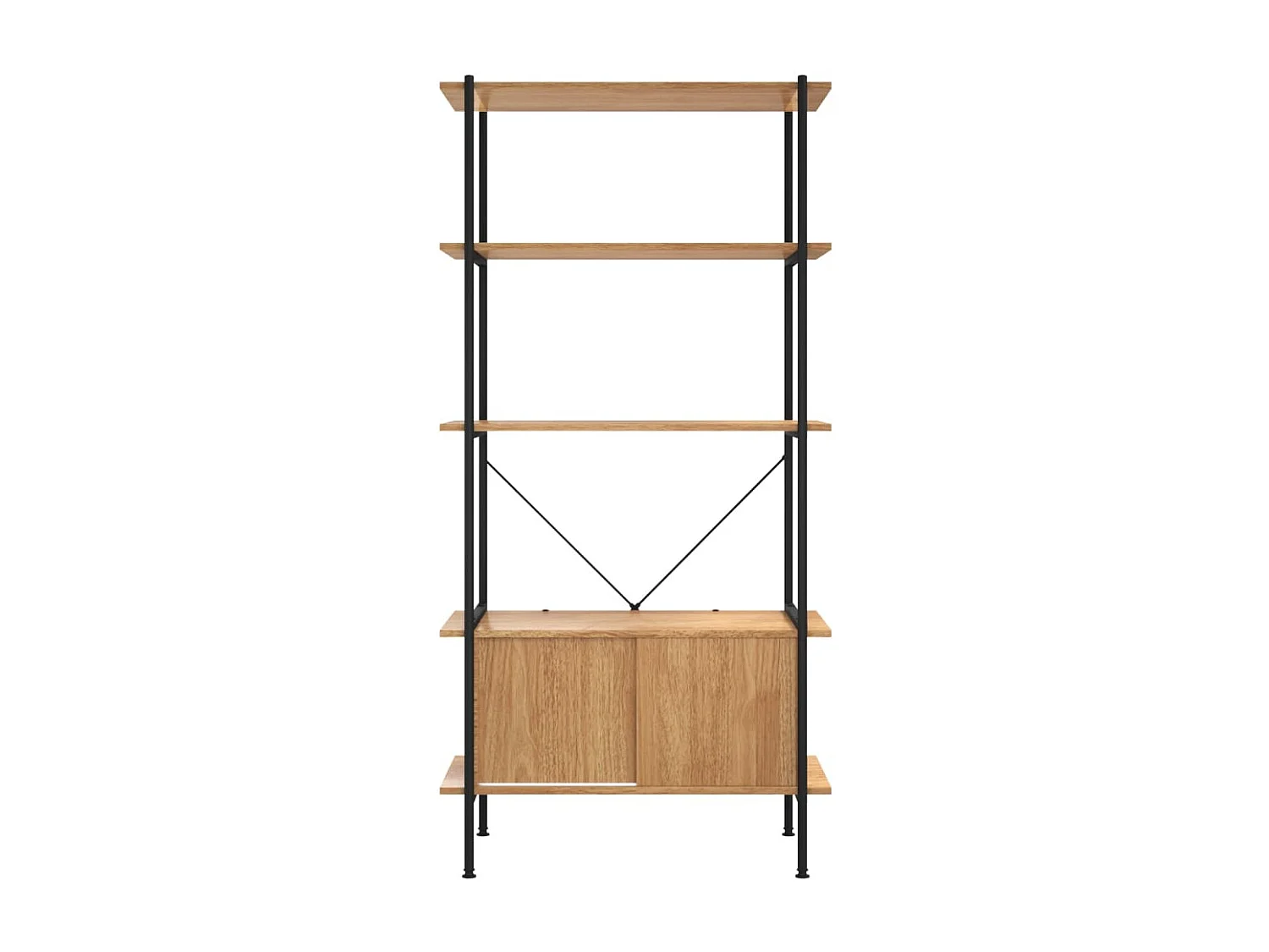 Étagère à 5 niveaux armoire 80x40x163cm Acier bois d'ingénierie