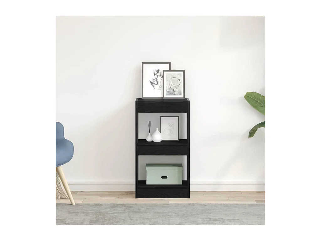 Boekenkast/kamerverdeler zwart eiken 40x30x71,5 cm