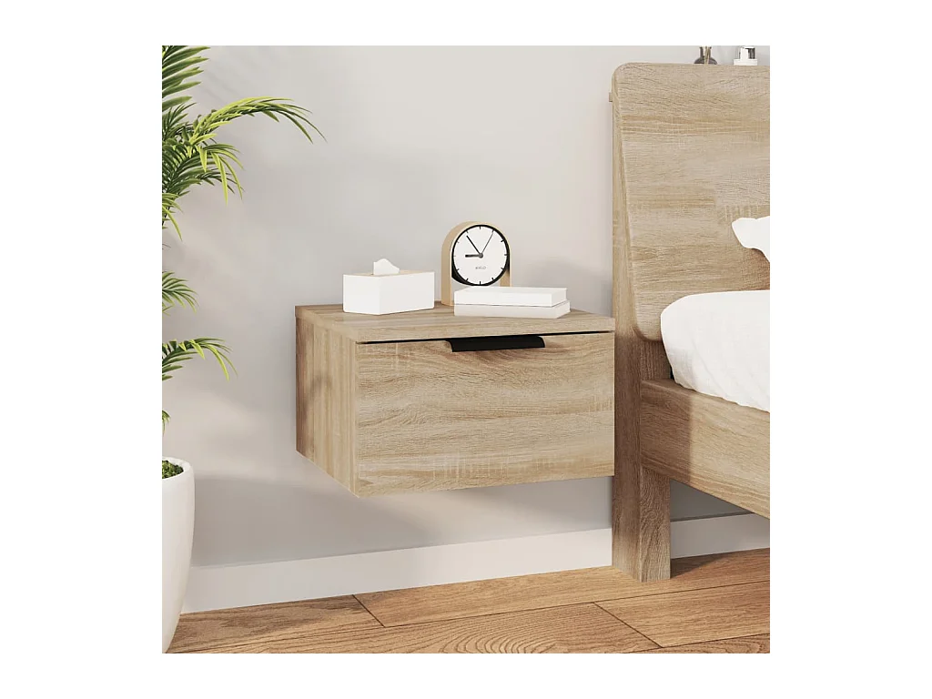 Table de chevet murale Chêne sonoma 34x30x20 cm