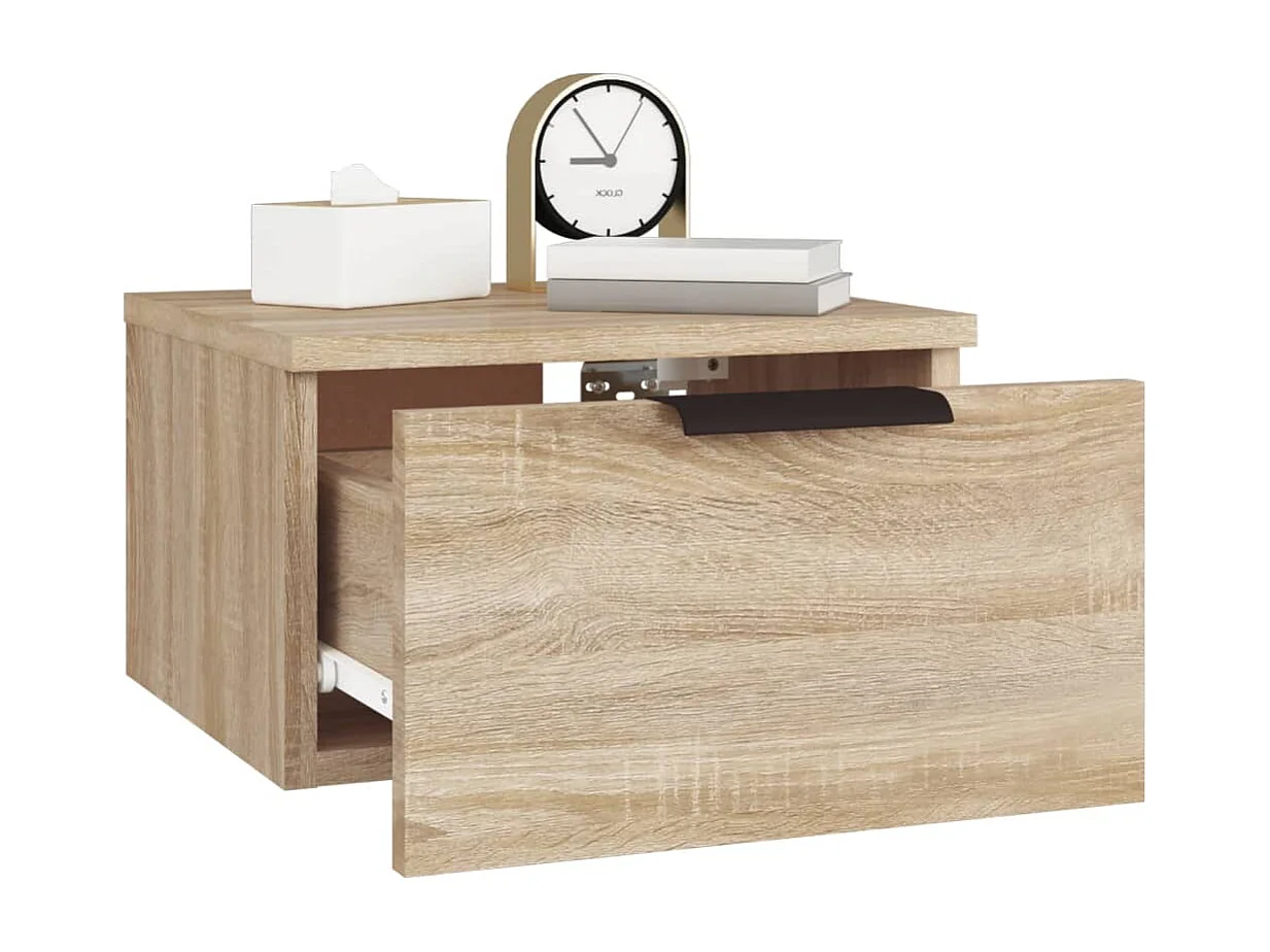 Table de chevet murale Chêne sonoma 34x30x20 cm