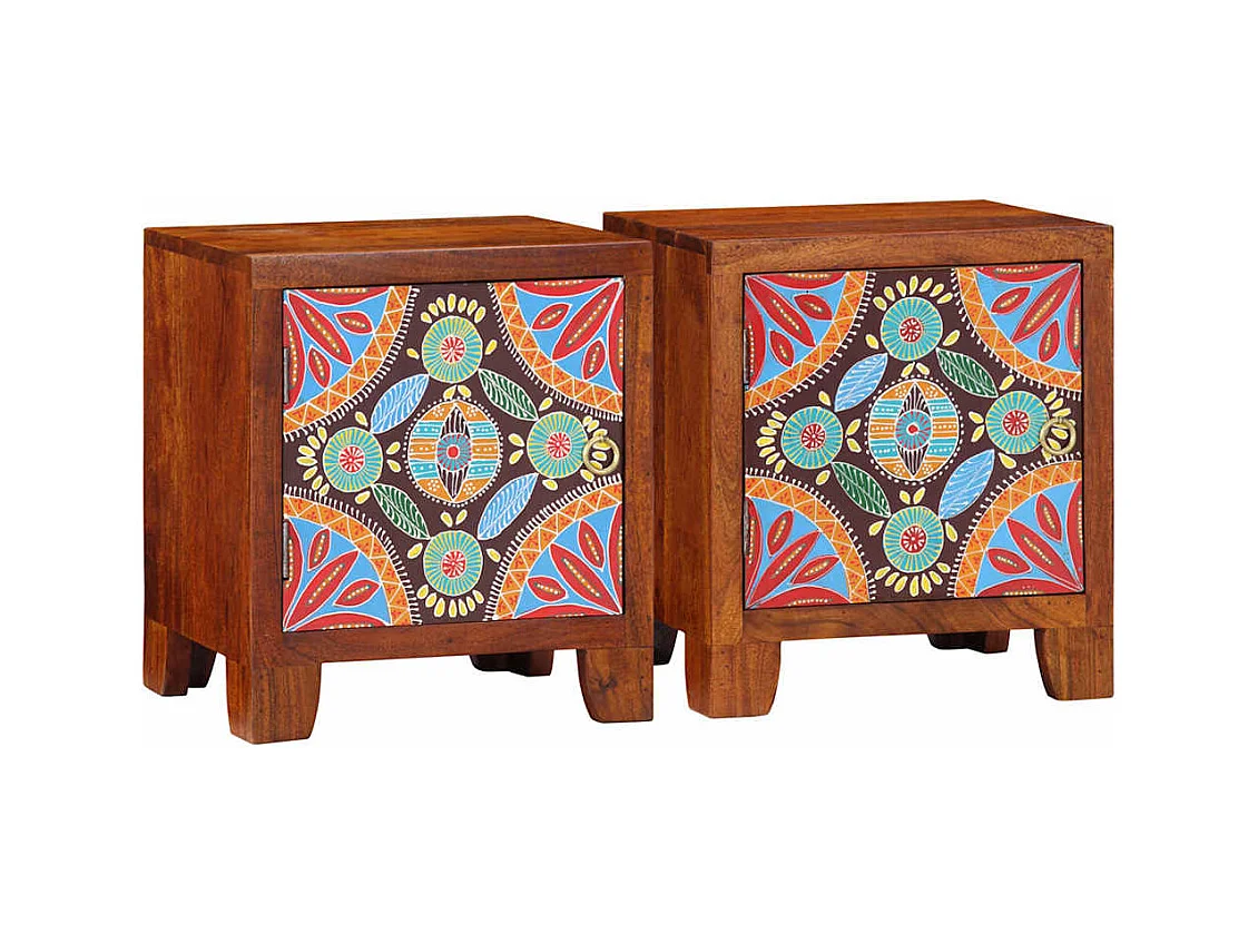 Table de chevet 2 pcs 40x30x45 cm bois d'acacia massif