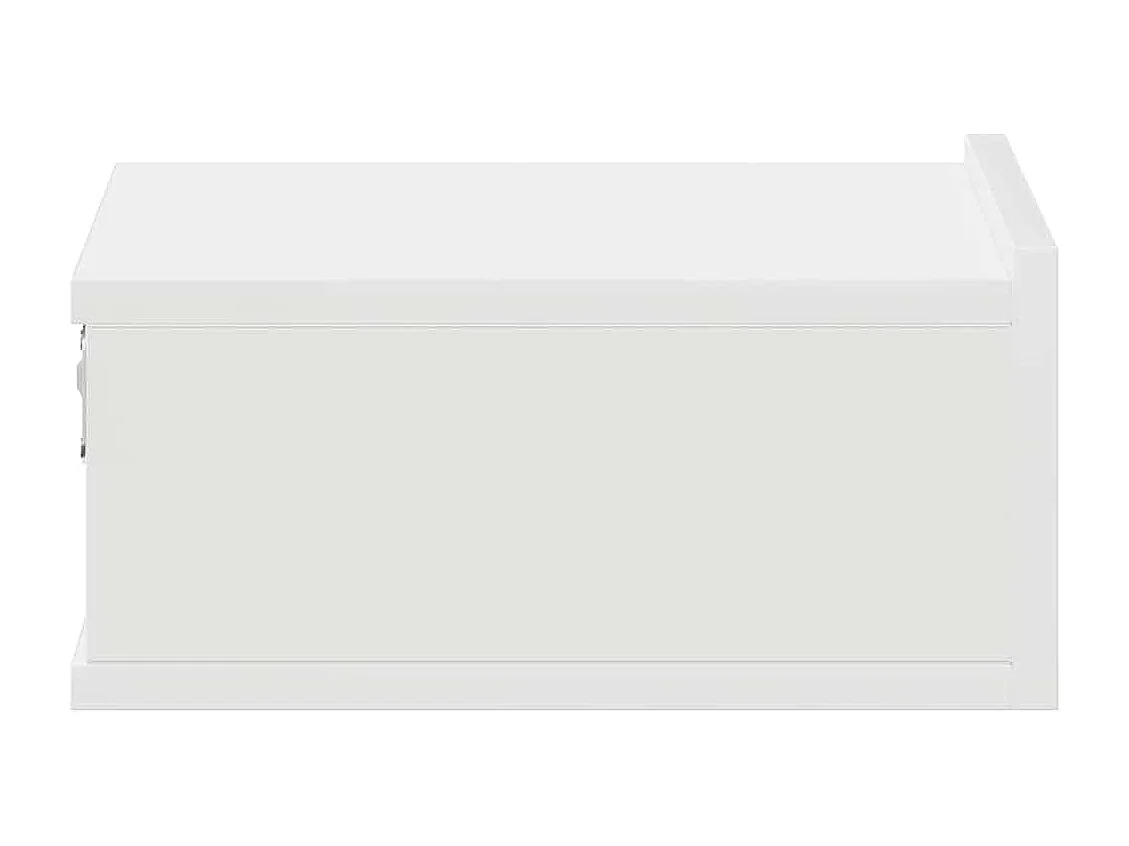 Comodino sospeso bianco 40x30x15 cm in legno ingegnerizzato