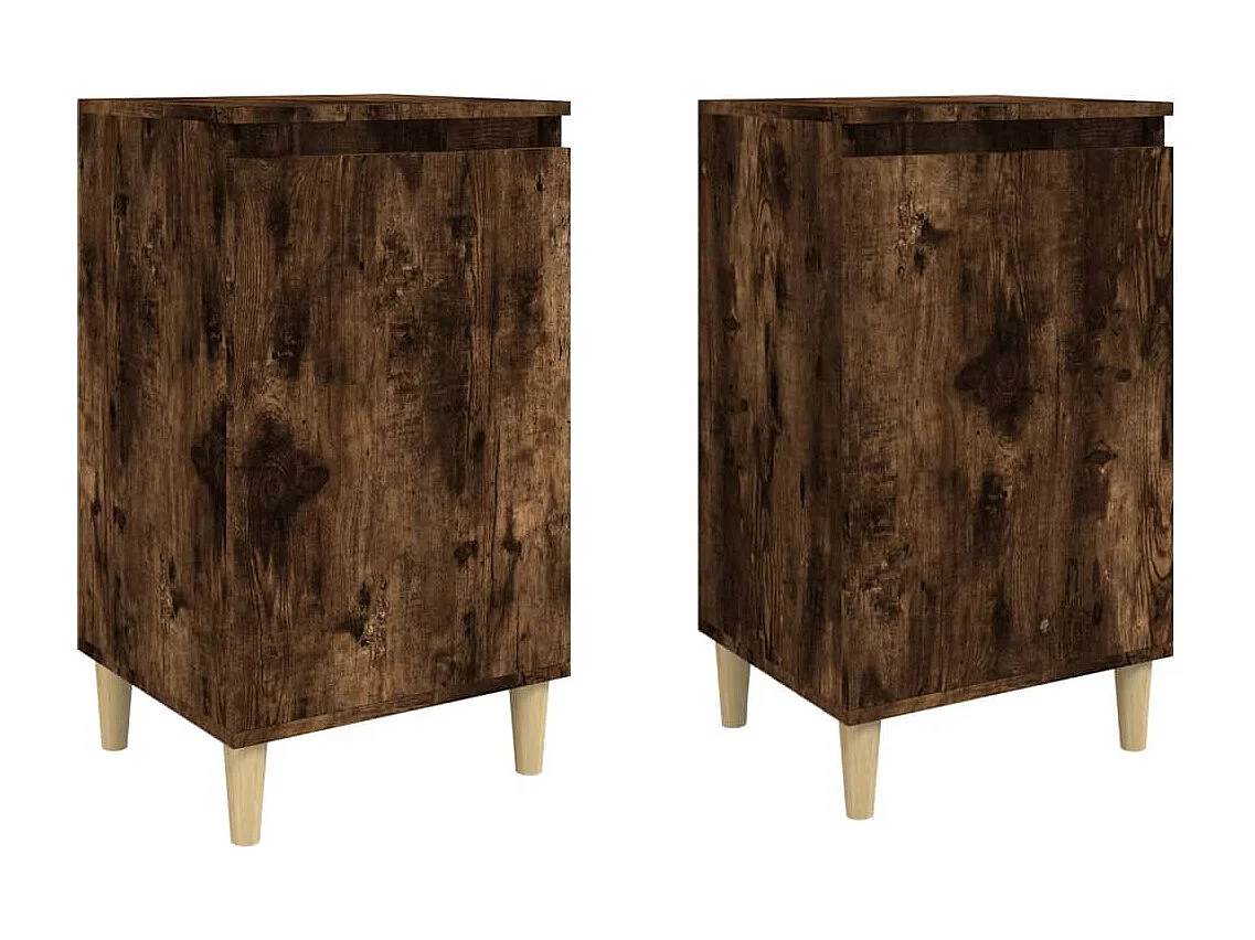 Tables de chevet 2 pcs chêne fumé 40x35x70 cm bois d'ingénierie