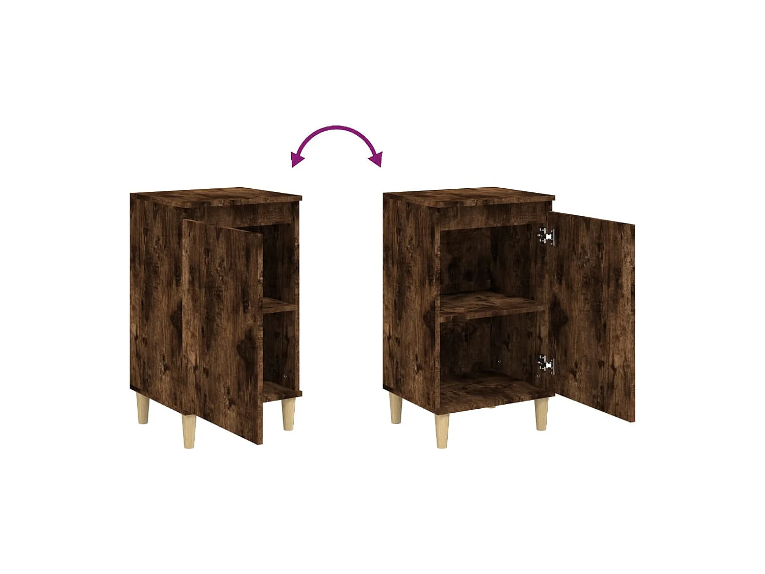 Tables de chevet 2 pcs chêne fumé 40x35x70 cm bois d'ingénierie