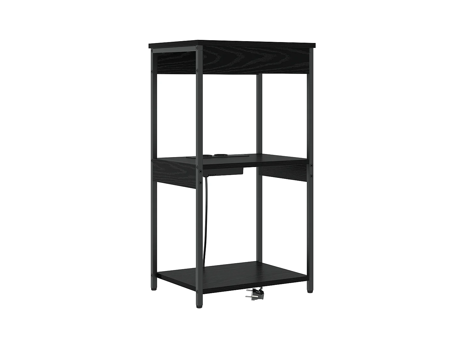 Table de nuit avec station de chargement Chêne noir