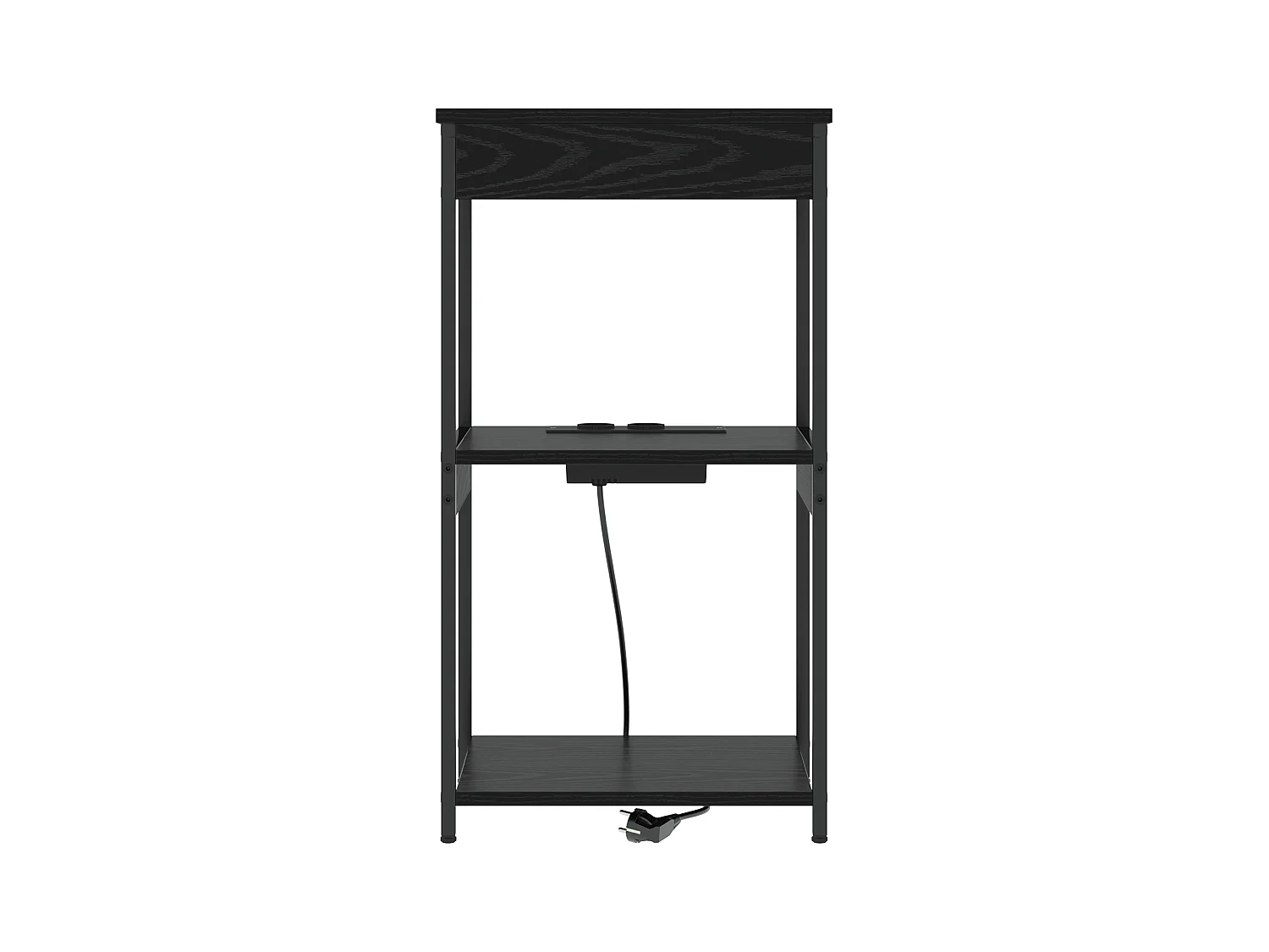 Table de nuit avec station de chargement Chêne noir