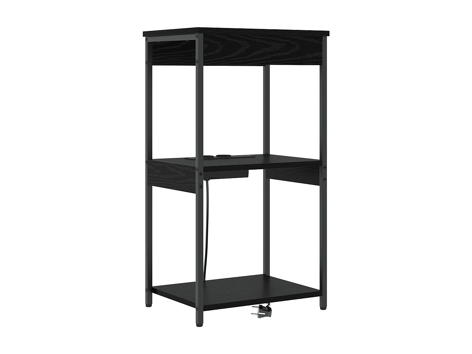 Table de nuit avec station de chargement Chêne noir