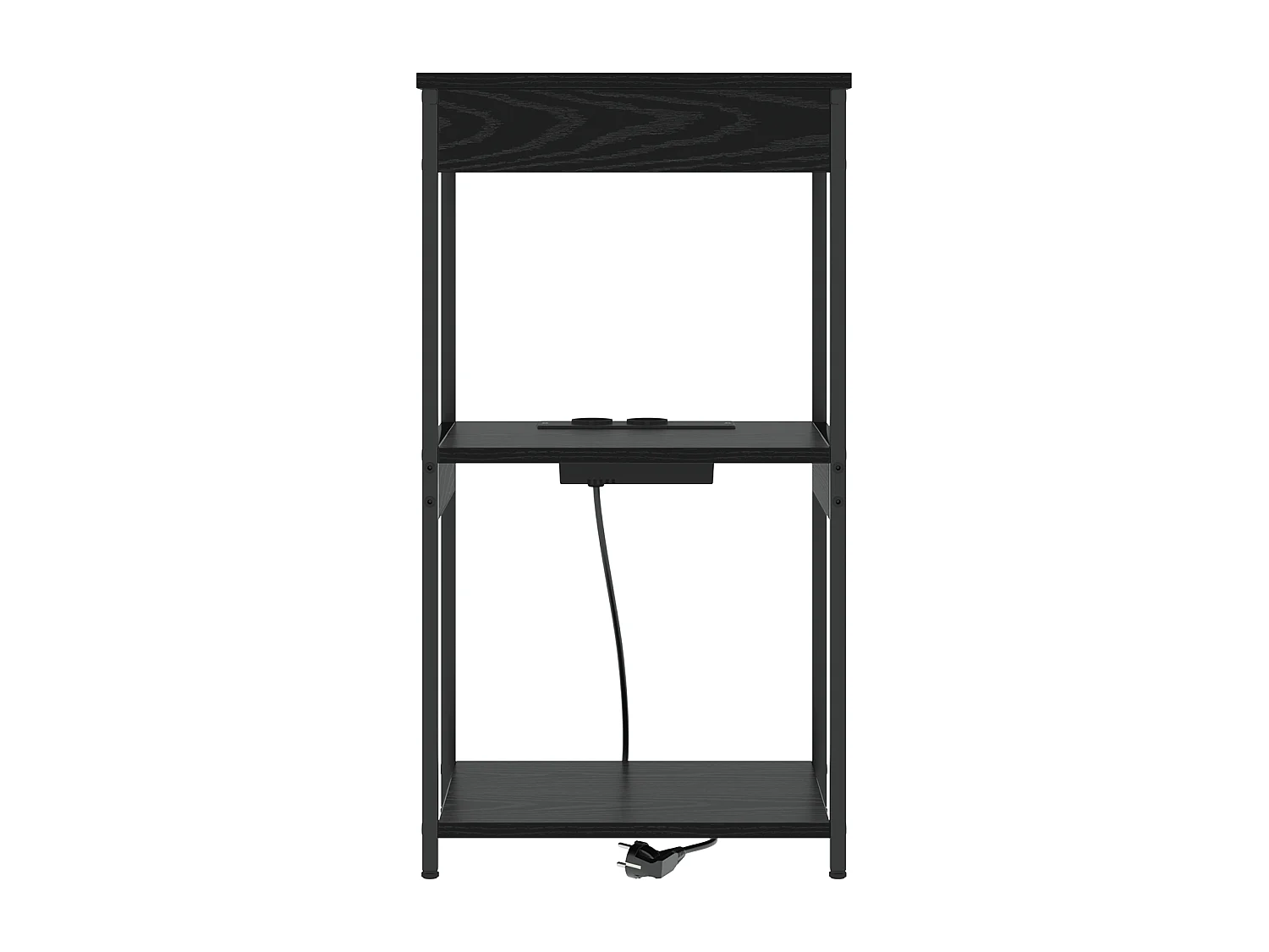 Table de nuit avec station de chargement Chêne noir