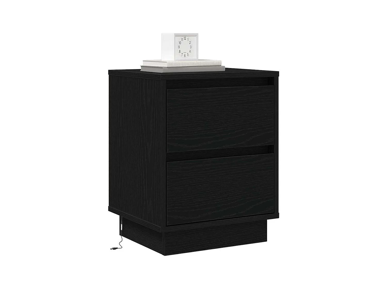 Nachtkastjes met LED-verlichting 2 stuks Zwart 39x34,5x50 cm