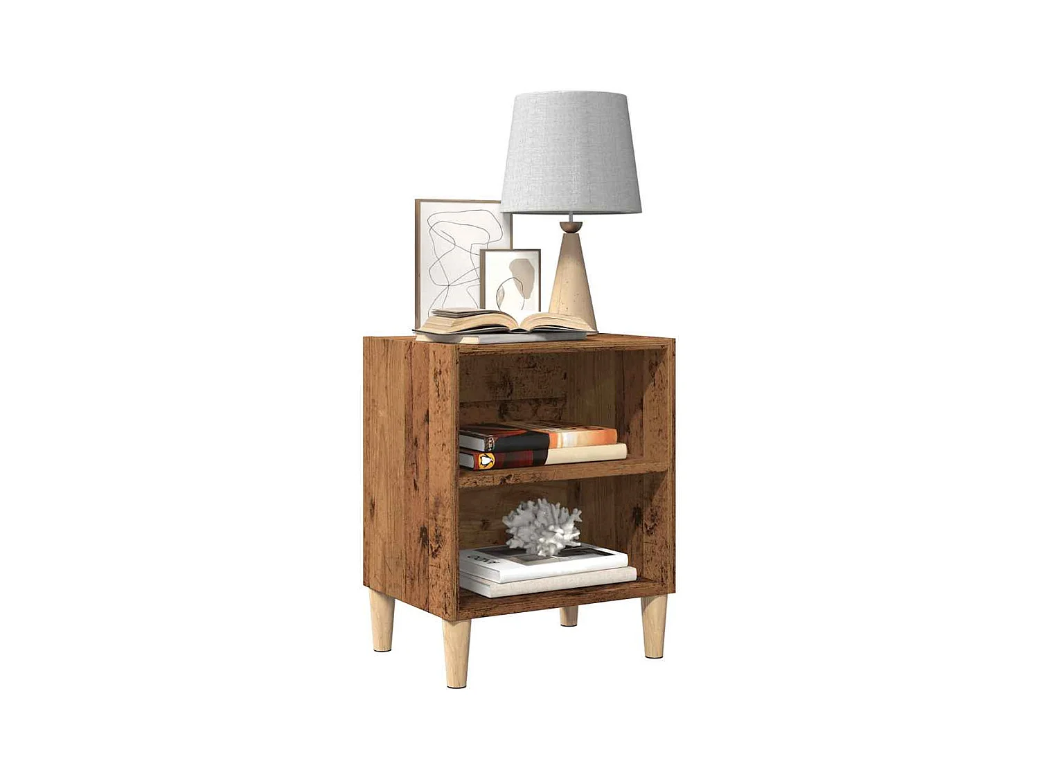 Table de chevet vieux bois 40x30x50 cm bois d’ingénierie