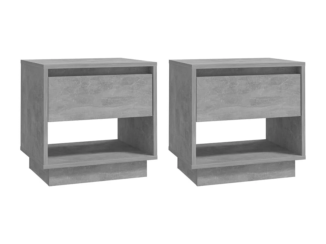 Nachtkastjes 2 stuks Betongrijs 45x34x44 cm Technisch hout