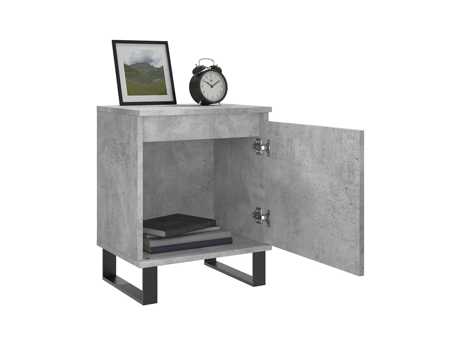 Mesitas de noche 2 piezas gris hormigón 40x30x50 cm madera de ingeniería