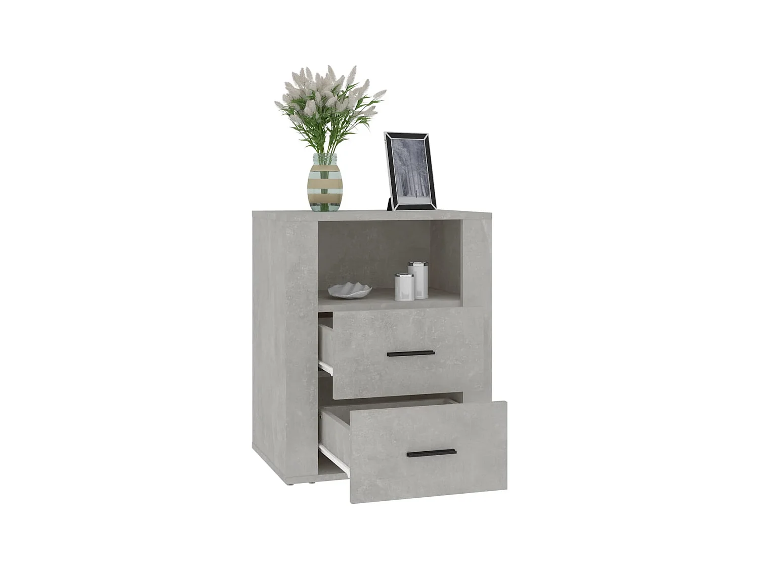 Table de chevet Gris béton 50x36x60 cm Bois d'ingénierie