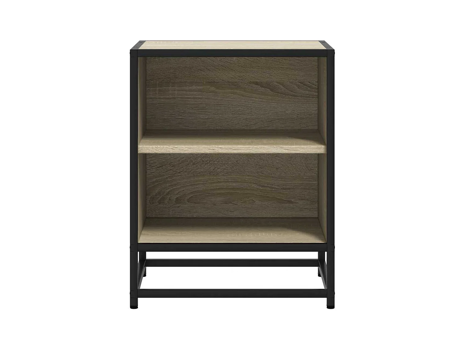 Comodino in rovere Sonoma 40x31x50cm in legno ingegnerizzato e metallo