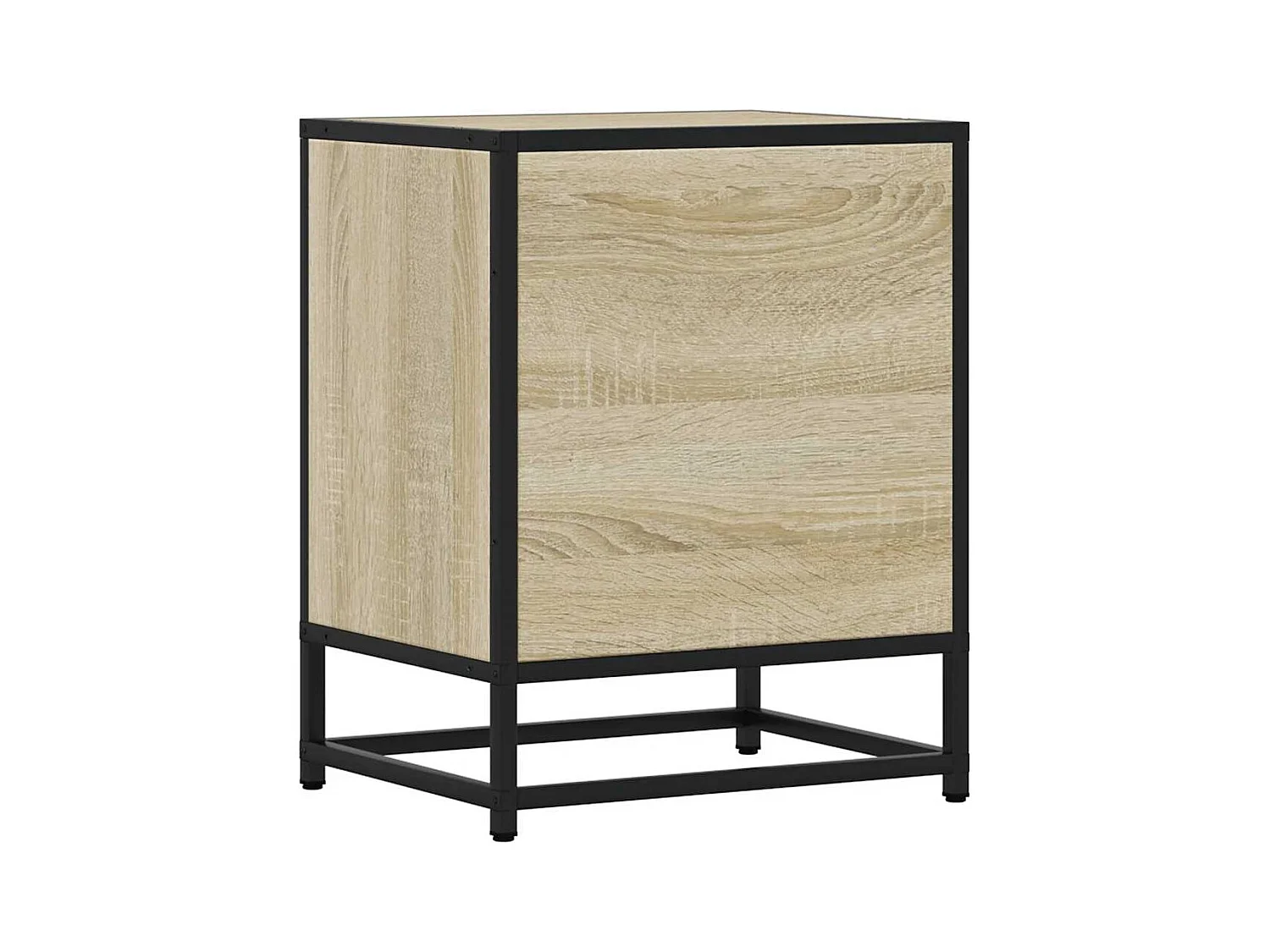 Comodino in rovere Sonoma 40x31x50cm in legno ingegnerizzato e metallo
