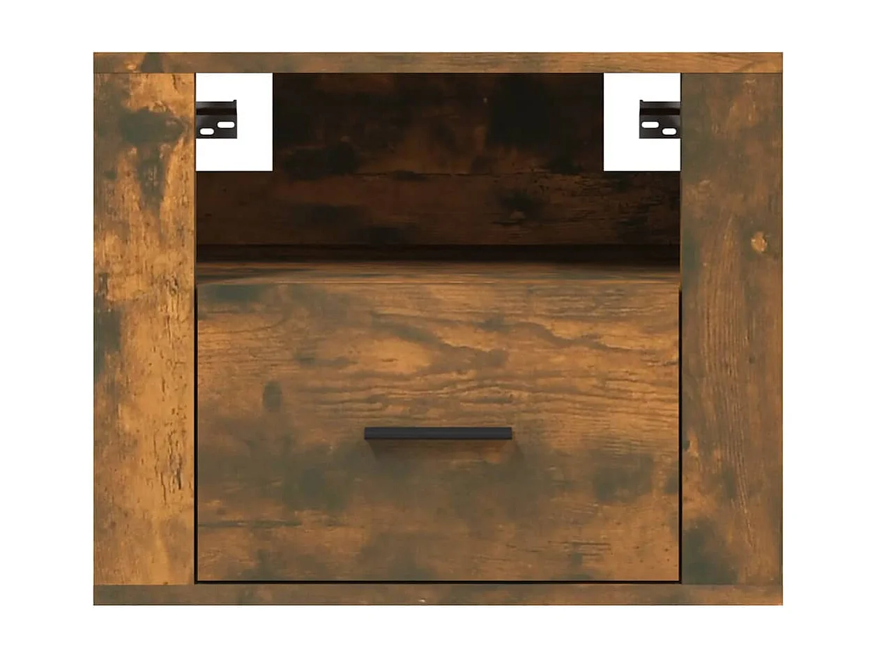 Comodino da parete Rovere affumicato 50x36x40 cm