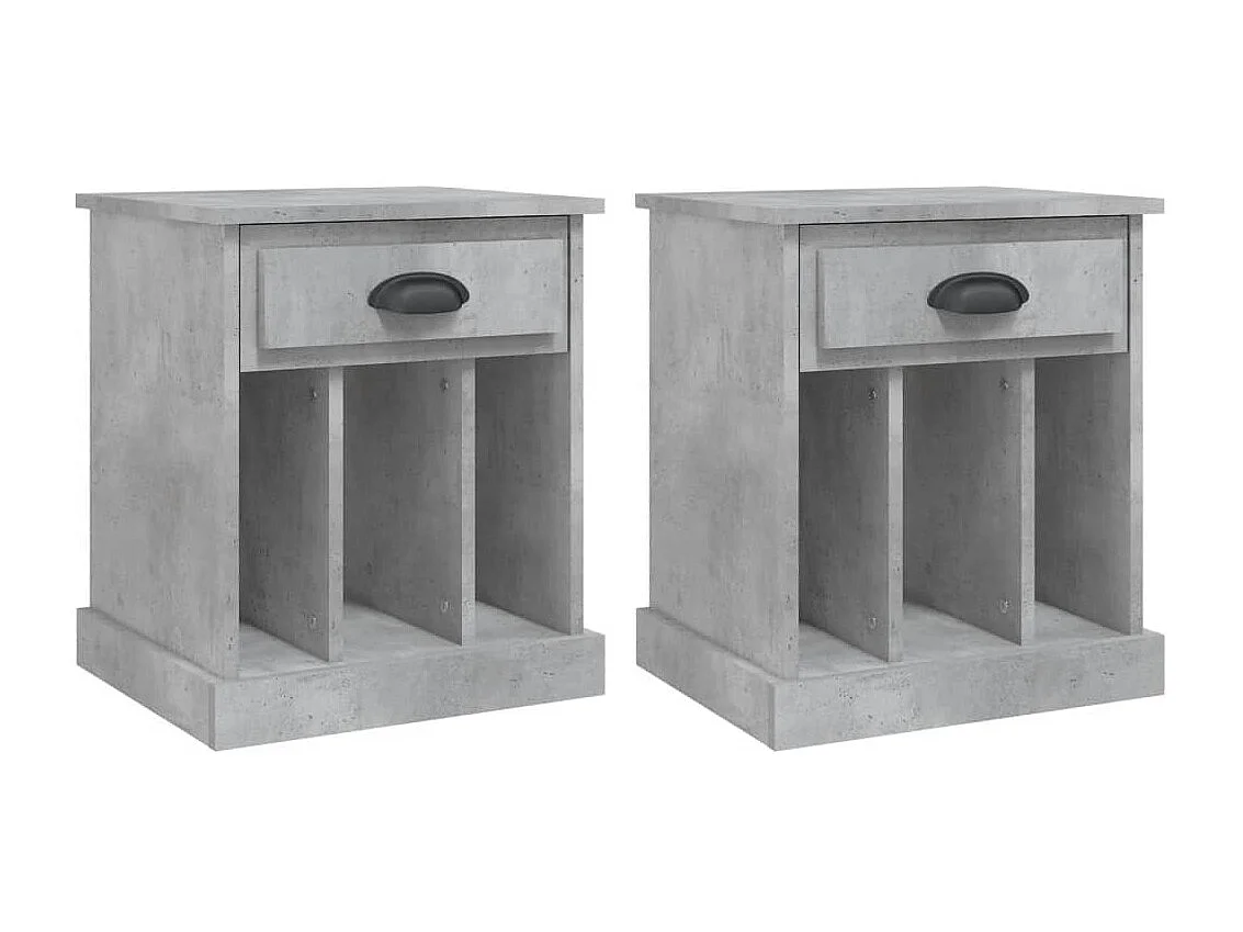 Nachtkastjes 2 stuks betongrijs 43x36x50 cm