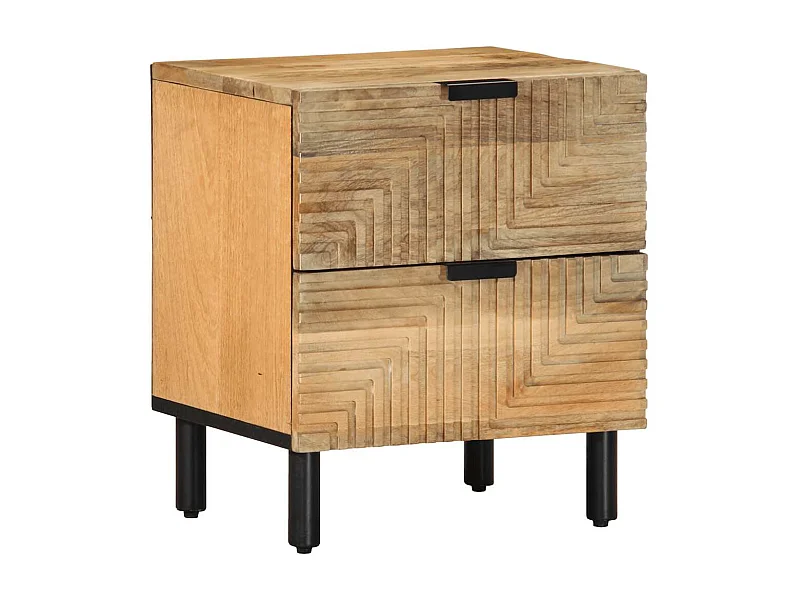 Bruin nachtkastje 40x33x46 cm massief mangohout