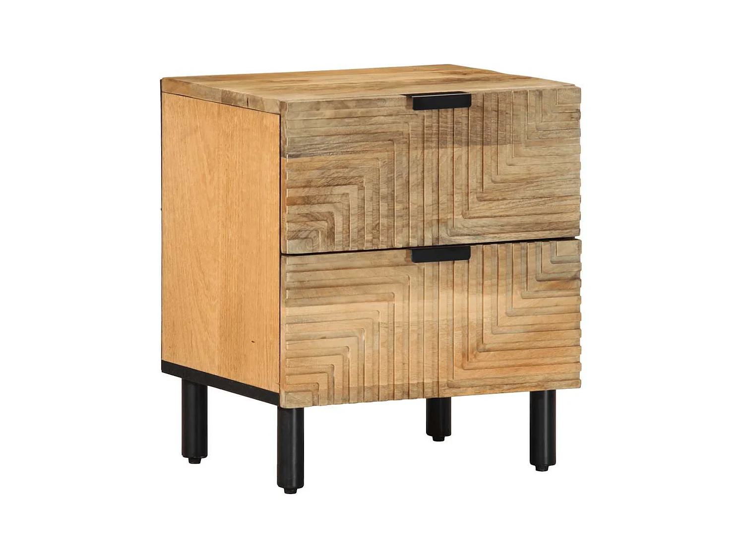 Table de chevet marron 40x33x46 cm bois de manguier solide