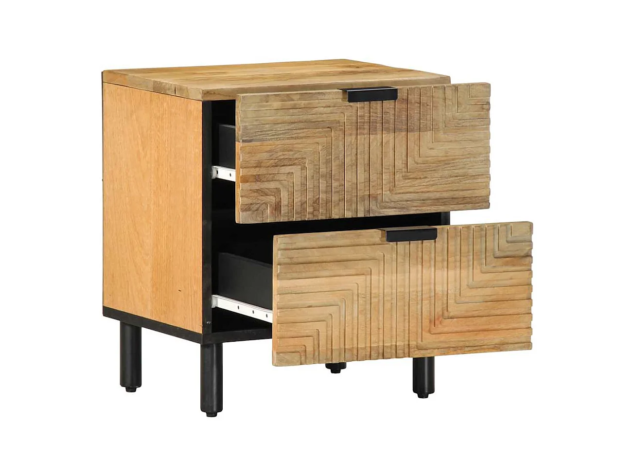 Table de chevet marron 40x33x46 cm bois de manguier solide