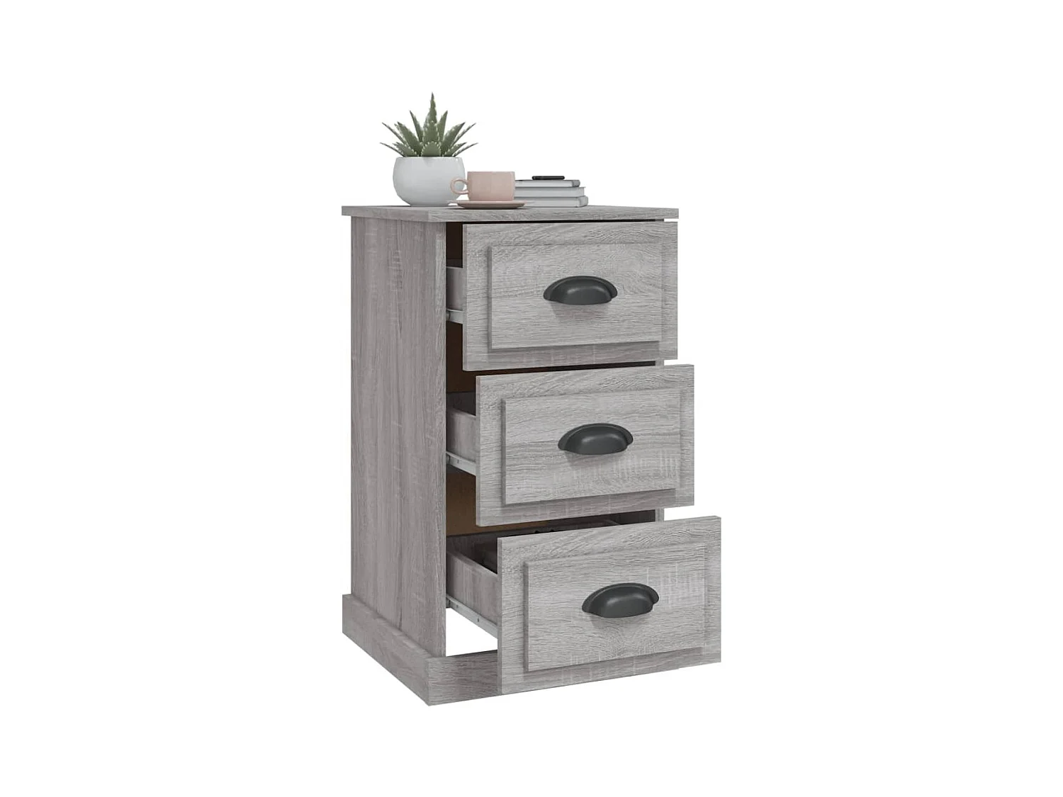 Sonoma Grey Nachtkastje 39x39x67 cm Bewerkt Hout