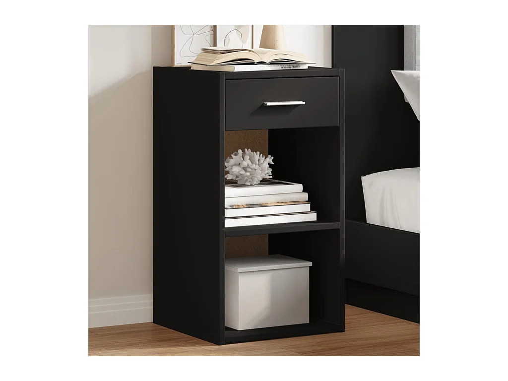 Tables de chevet 2 pcs noir 35x34x65 cm bois d’ingénierie