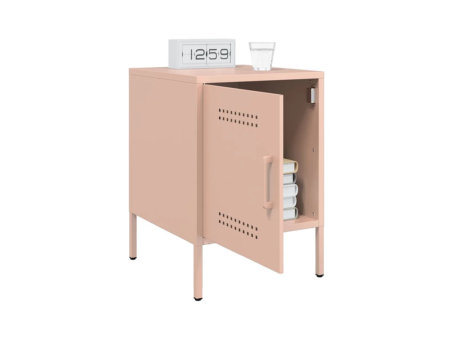 Tables de chevet 2 pcs rose 36x39x50,5 cm acier