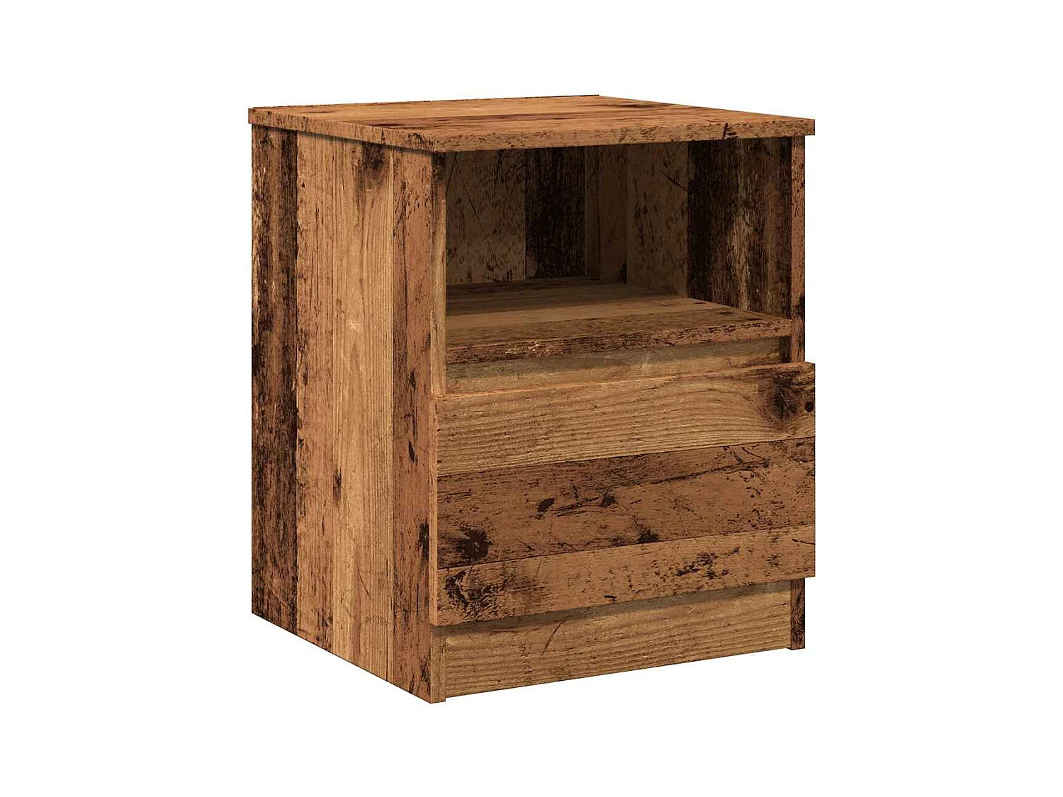 Table de chevet 2 pcs vieux bois 40x40x50 cm bois d’ingénierie