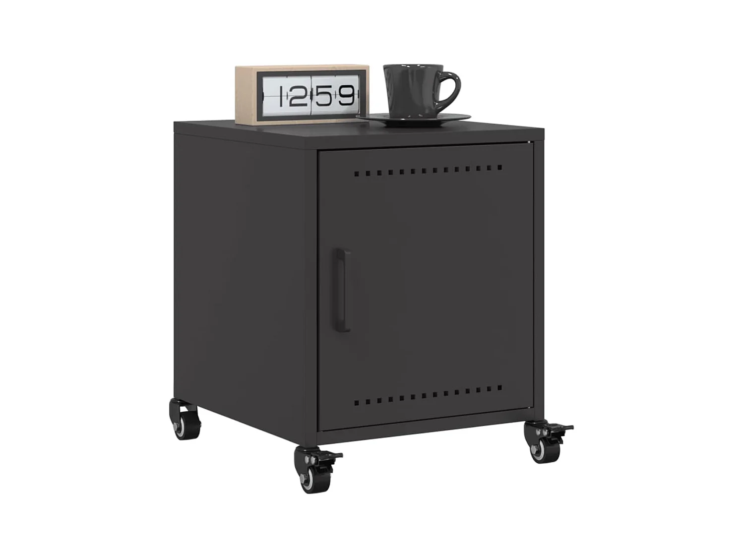 Tables de chevet 2 pcs noir 36x39x43,5 cm acier