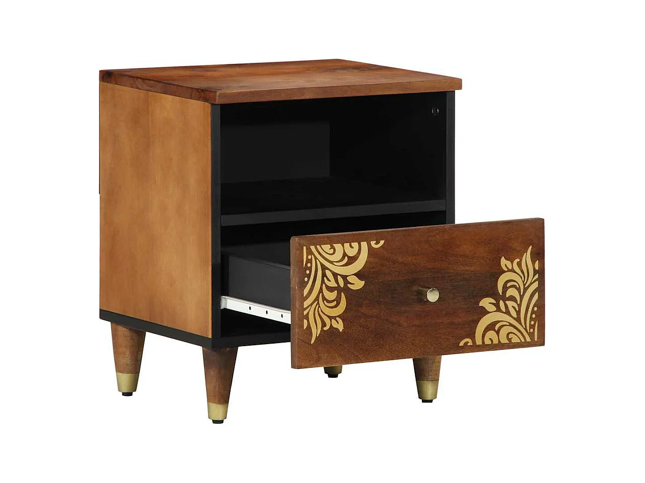 Table de chevet 40x33x46 cm en bois massif de mangue