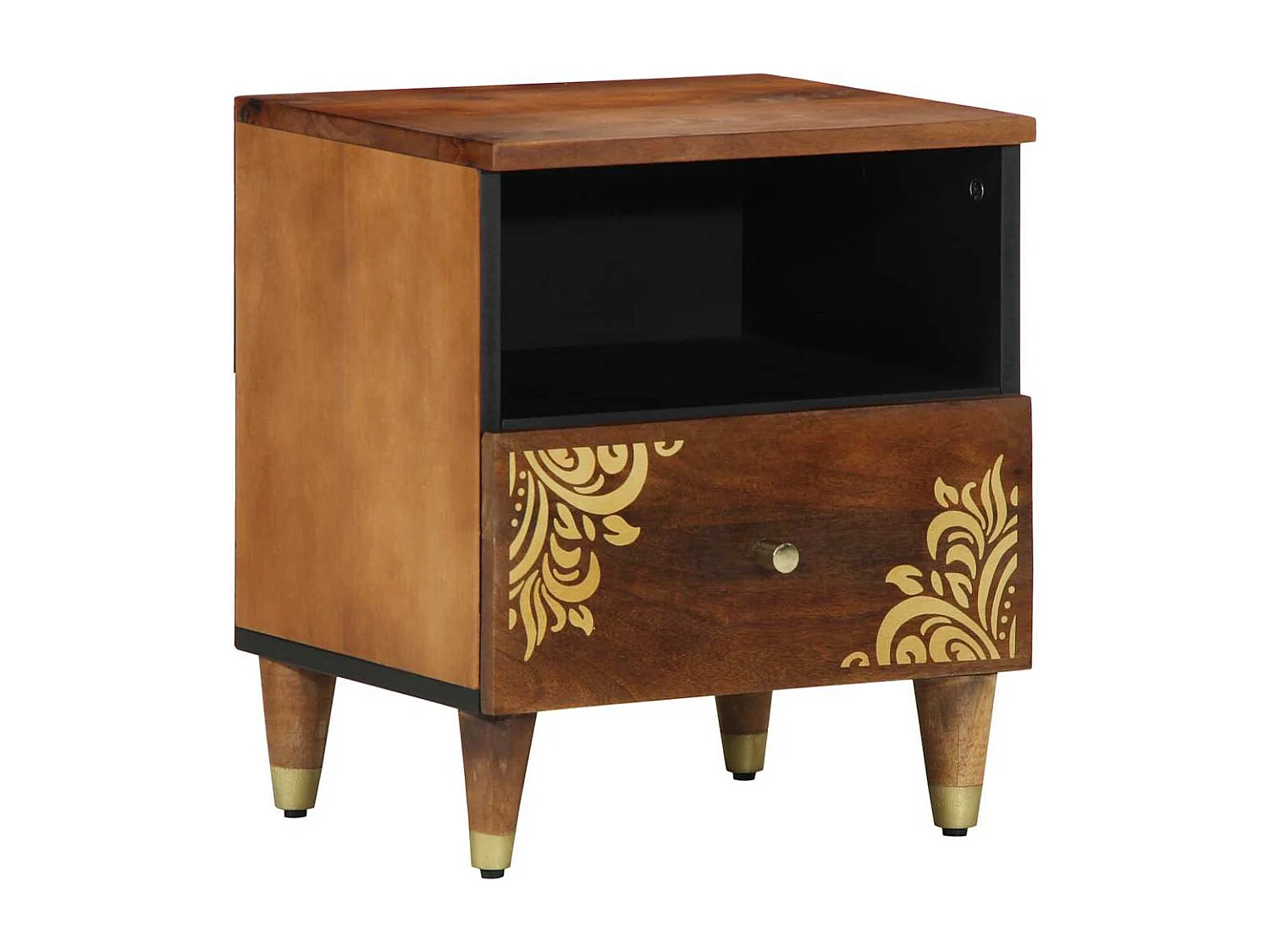 Table de chevet 40x33x46 cm en bois massif de mangue