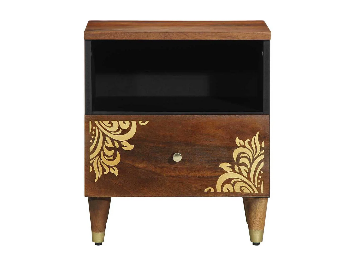 Table de chevet 40x33x46 cm en bois massif de mangue