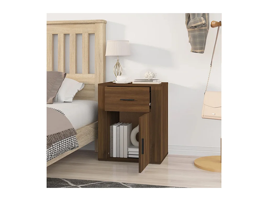 Comodino Rovere marrone 50x36x60 cm Legno ingegnerizzato