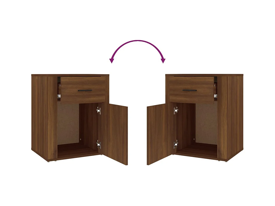 Comodino Rovere marrone 50x36x60 cm Legno ingegnerizzato