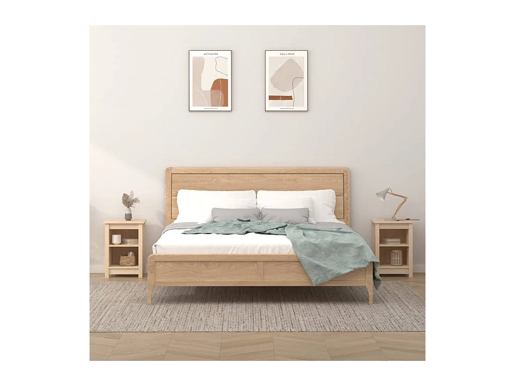Tables de chevet 2 pcs 40x35x55 cm Bois de pin solide