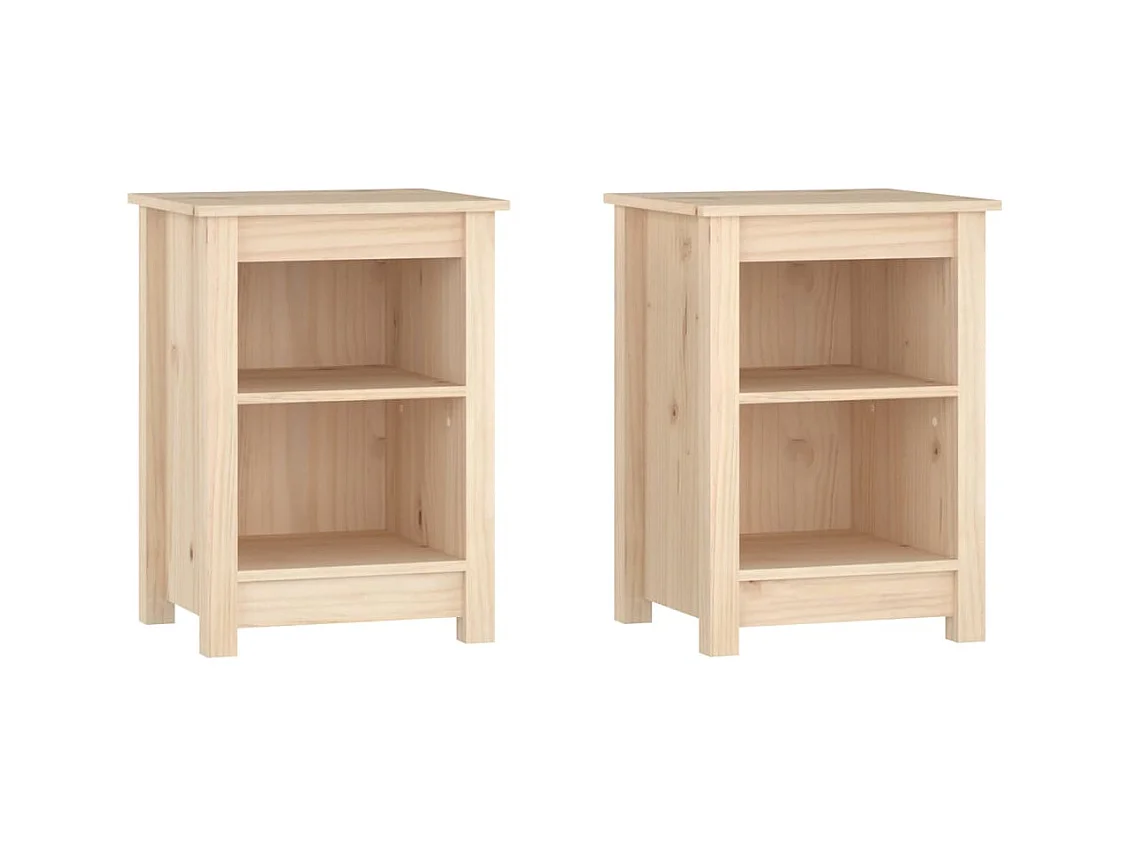Tables de chevet 2 pcs 40x35x55 cm Bois de pin solide