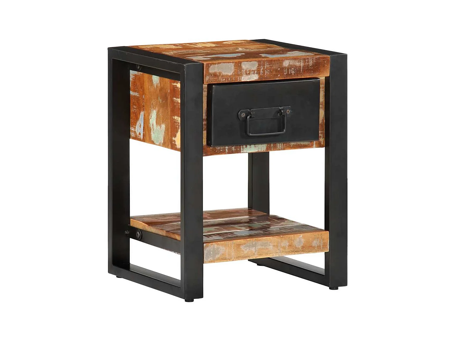 Tables de chevet 2 pcs multicolore bois massif de manguier brut