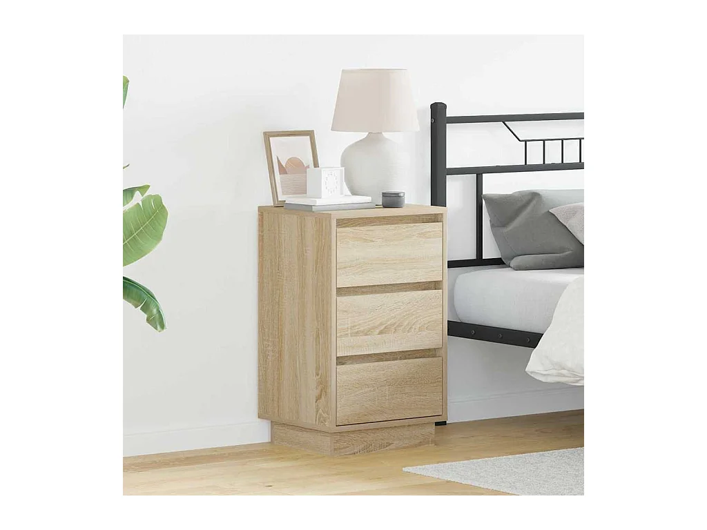 Cabinet de chevet avec LED Chêne sonoma 39x34,5x65 cm Bois d'ingénierie
