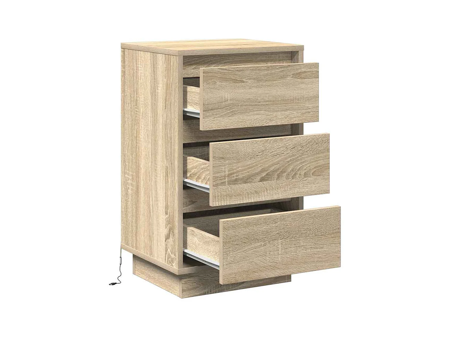 Cabinet de chevet avec LED Chêne sonoma 39x34,5x65 cm Bois d'ingénierie