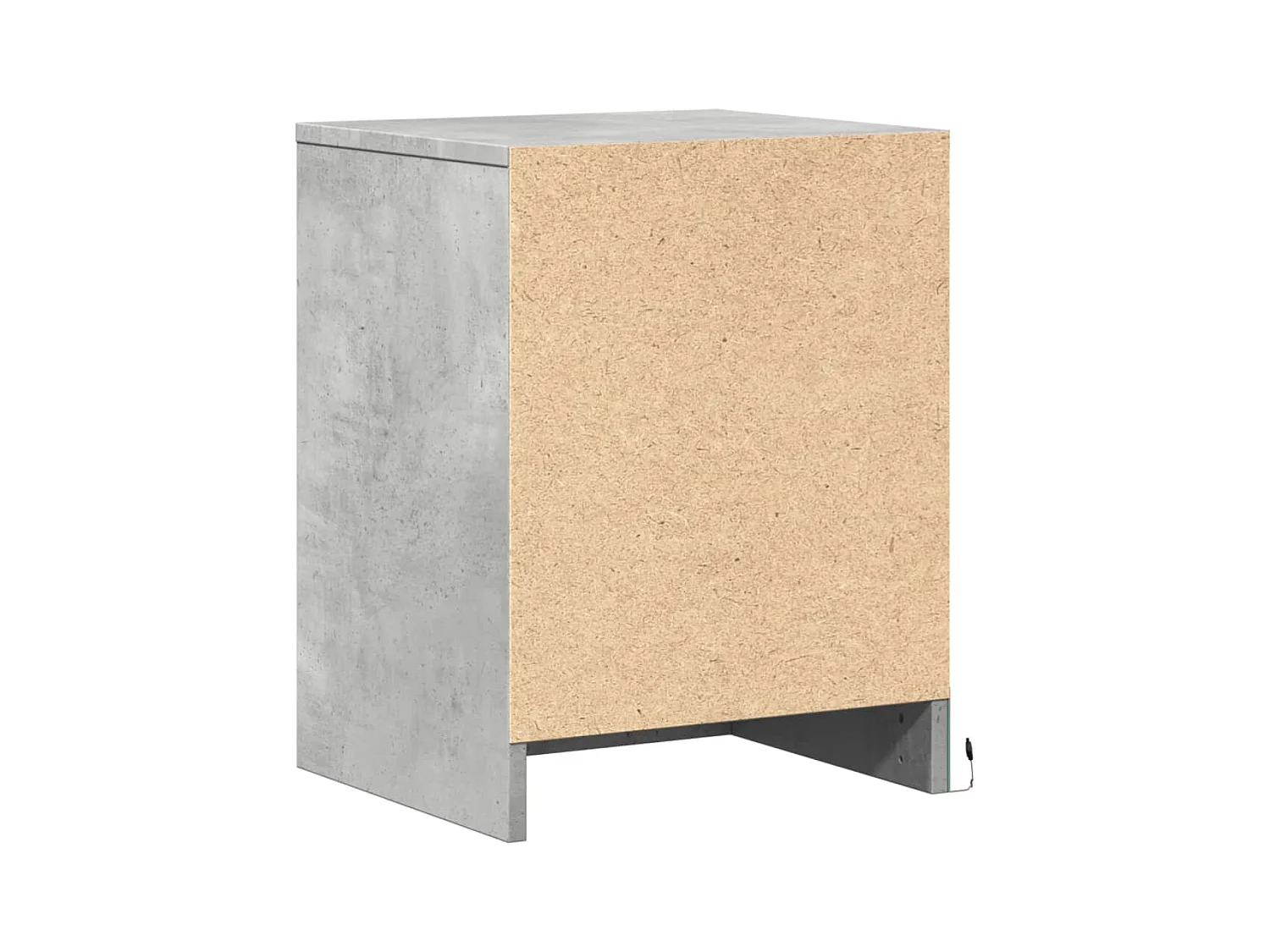 Armoires de chevet et lumières LED 2 pcs gris béton