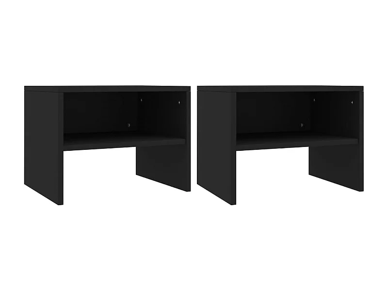Mesitas de noche 2 uds Negro 40x30x30 cm Madera de ingeniería
