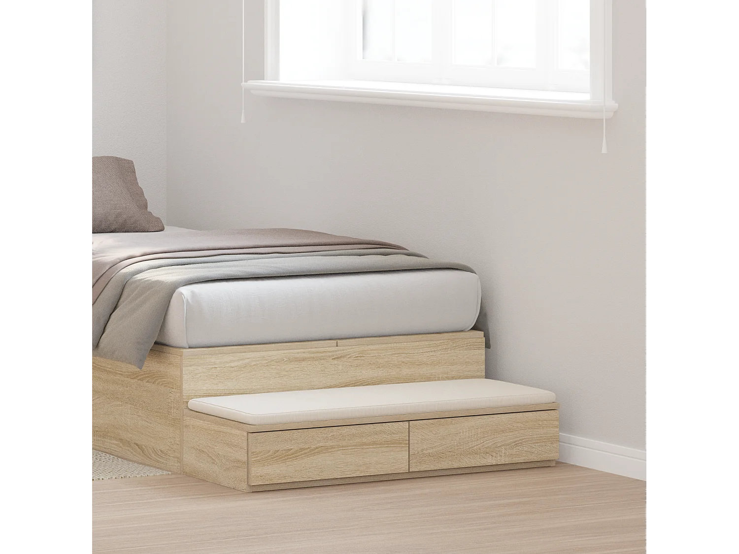 Tiroirs de lit Chêne Sonoma 90x36,5x16,5 cm Bois d'ingénierie