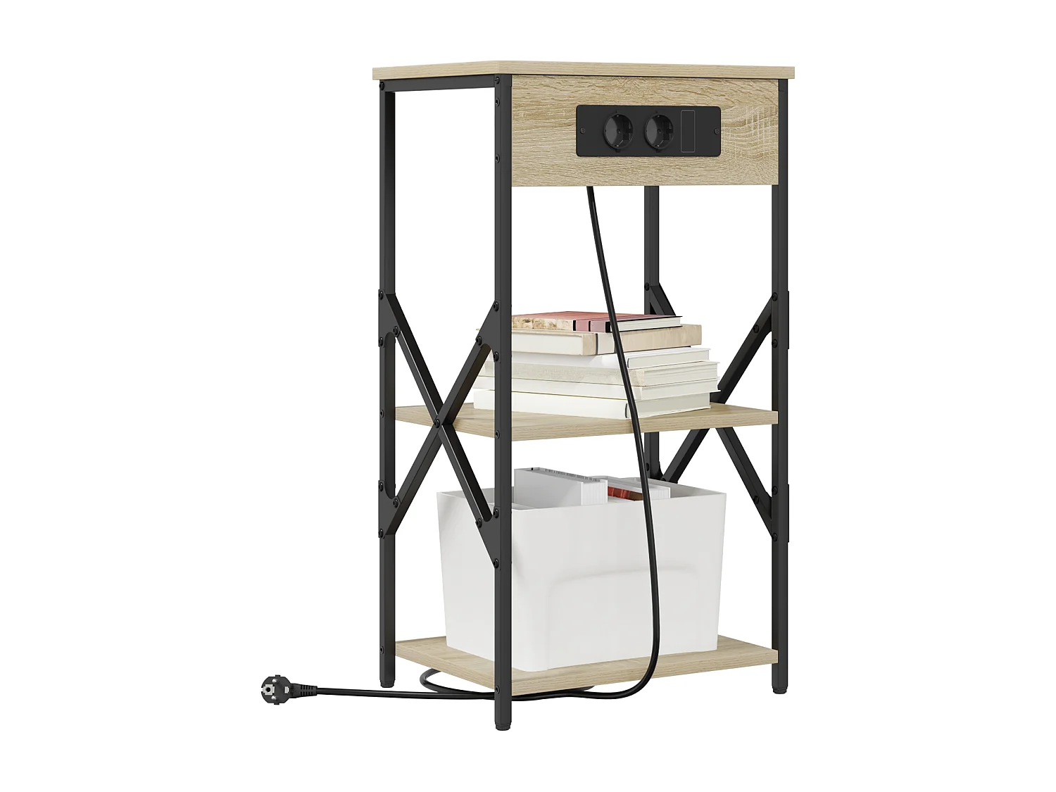 Cabinet de chevet avec étagère avec stockage Chêne sonoma 41 x 31 x 76 cm