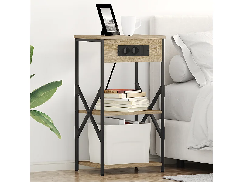 Cabinet de chevet avec étagère avec stockage Chêne sonoma 41 x 31 x 76 cm