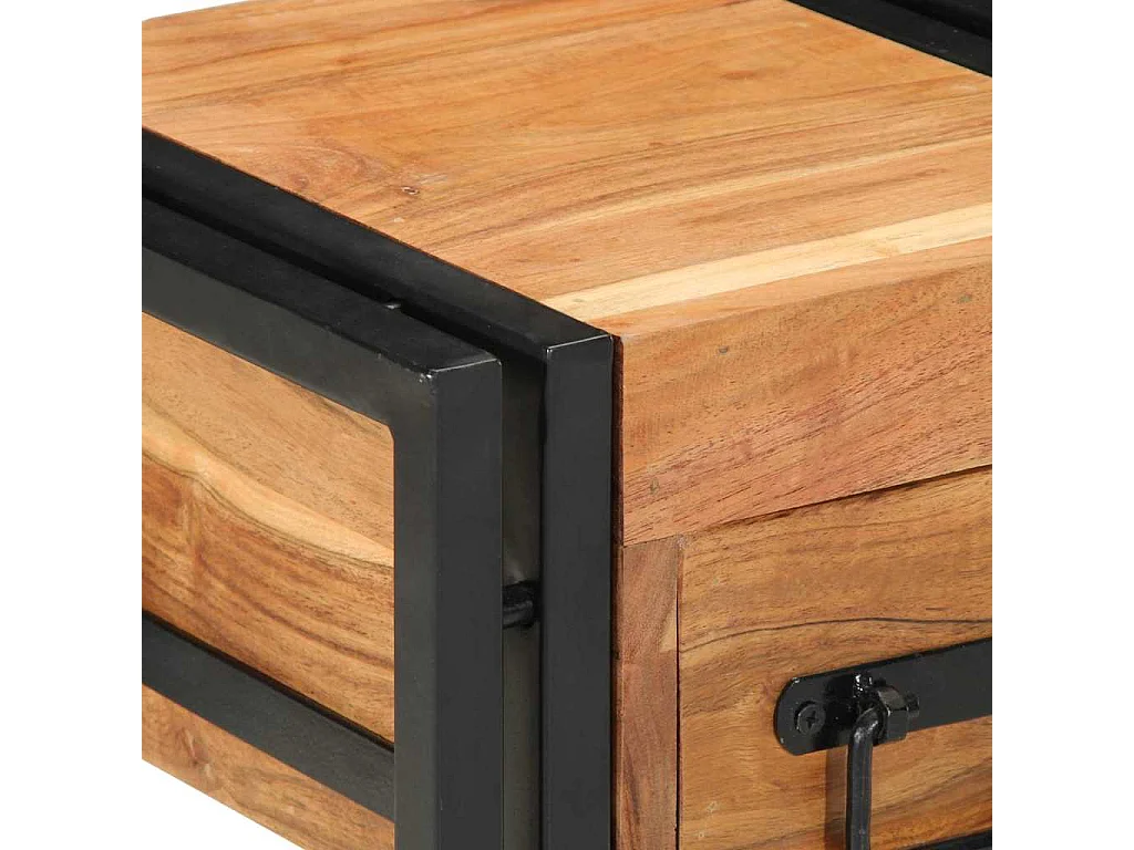 Table de nuit 2 pcs 30x30x40 cm Bois d'acacia massif