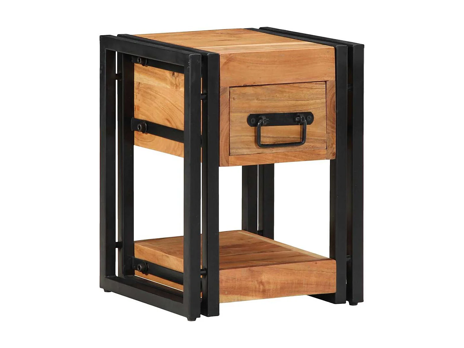 Table de nuit 2 pcs 30x30x40 cm Bois d'acacia massif