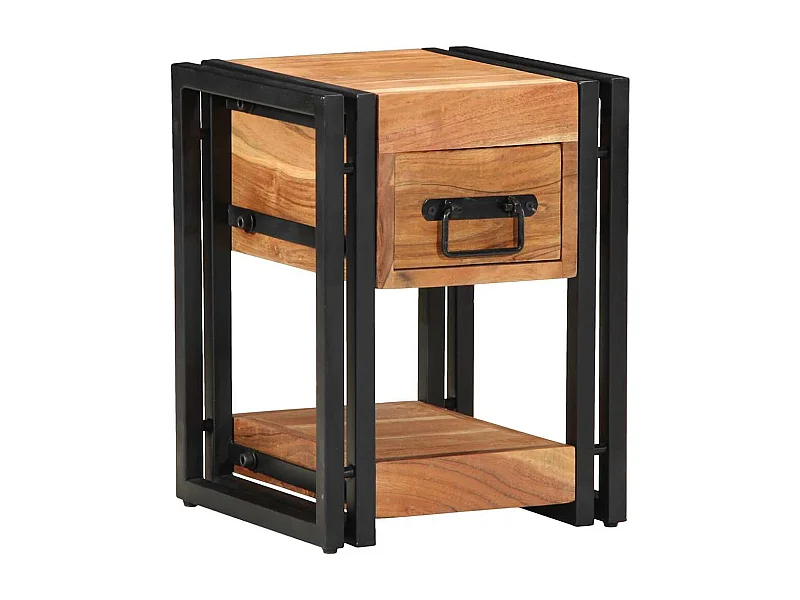 Table de nuit 2 pcs 30x30x40 cm Bois d'acacia massif