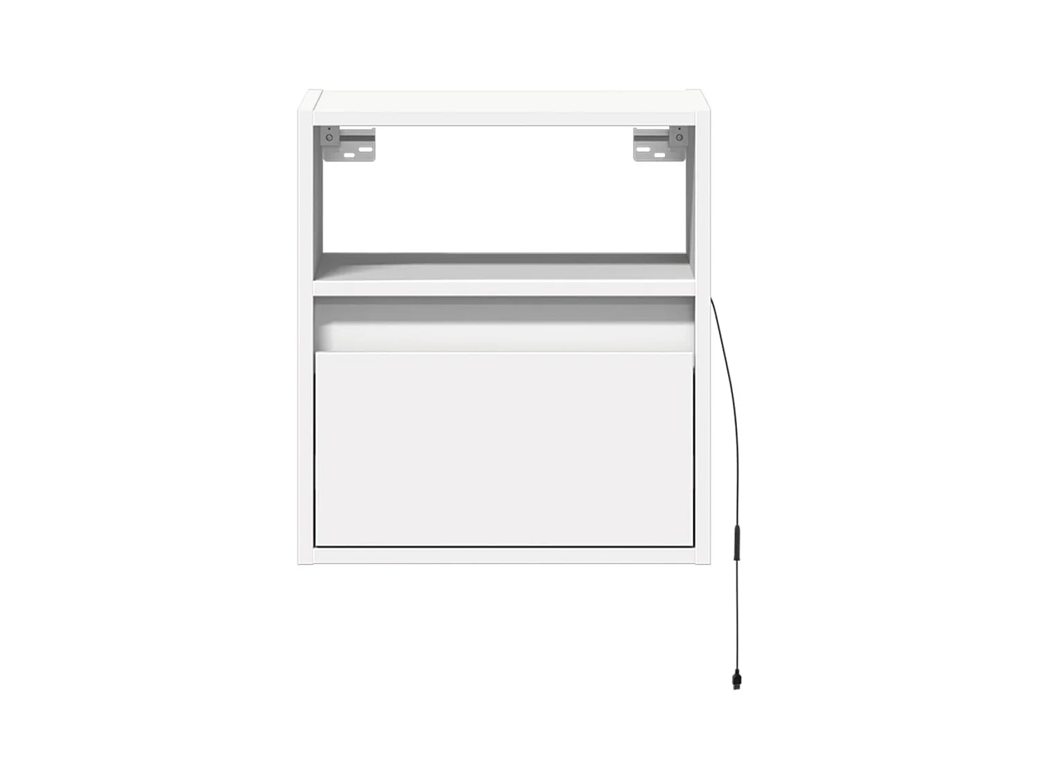 Wandnachtkastjes met LED-verlichting 2 stuks wit