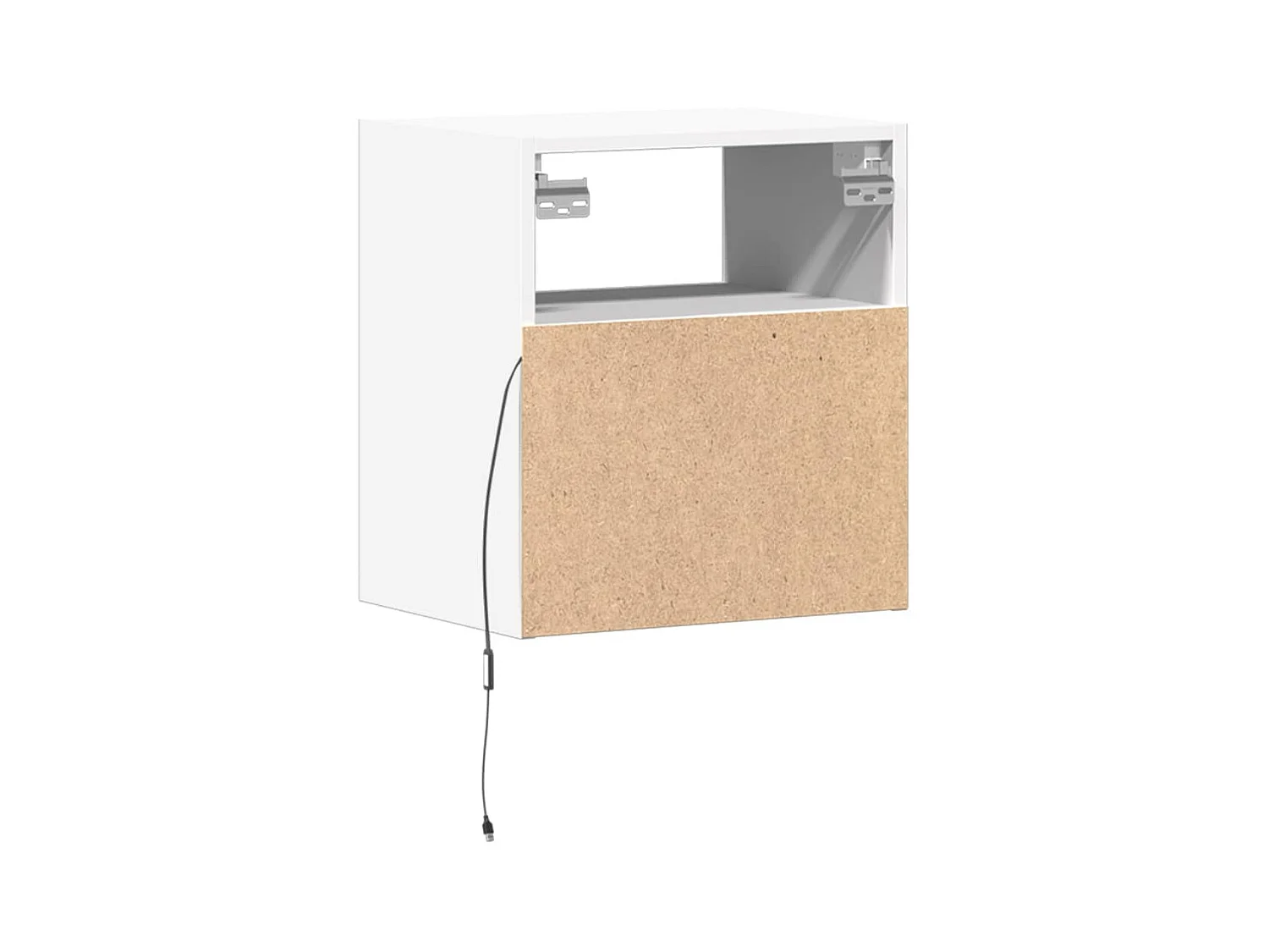 Wandnachtkastjes met LED-verlichting 2 stuks wit